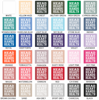Head, Heart, Hand, Health White Ink– Crewneck