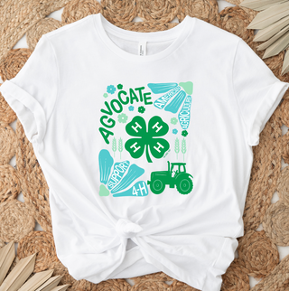 Support 4-H Floral Blue/Green- Bella Canvas T-Shirt
