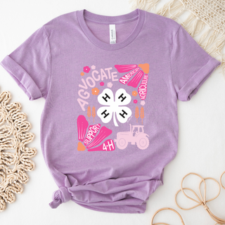 Support 4-H Floral Pink/Orange- Bella Canvas T-Shirt