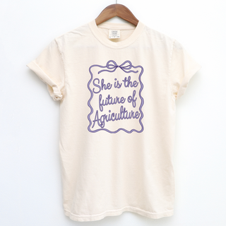Ribbon She Is The Future Of Agriculture– Comfort Colors T-Shirt