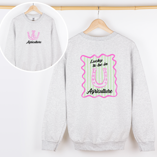 Lucky Agriculture Horseshoe– Crewneck - Front & Back!