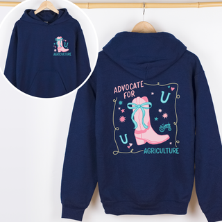 Boot Advocate for Agriculture– Hoodie - Front & Back!
