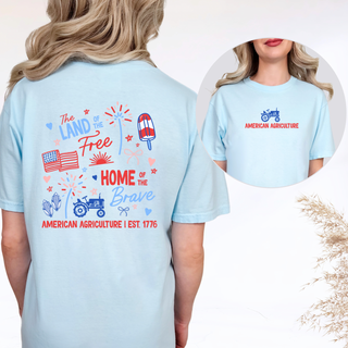 American Agriculture Sketch– Comfort Colors T-Shirt - Front & Back