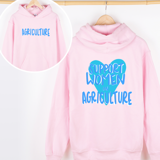 Blue Heart Support Woman In Ag– Hoodie - Front & Back!