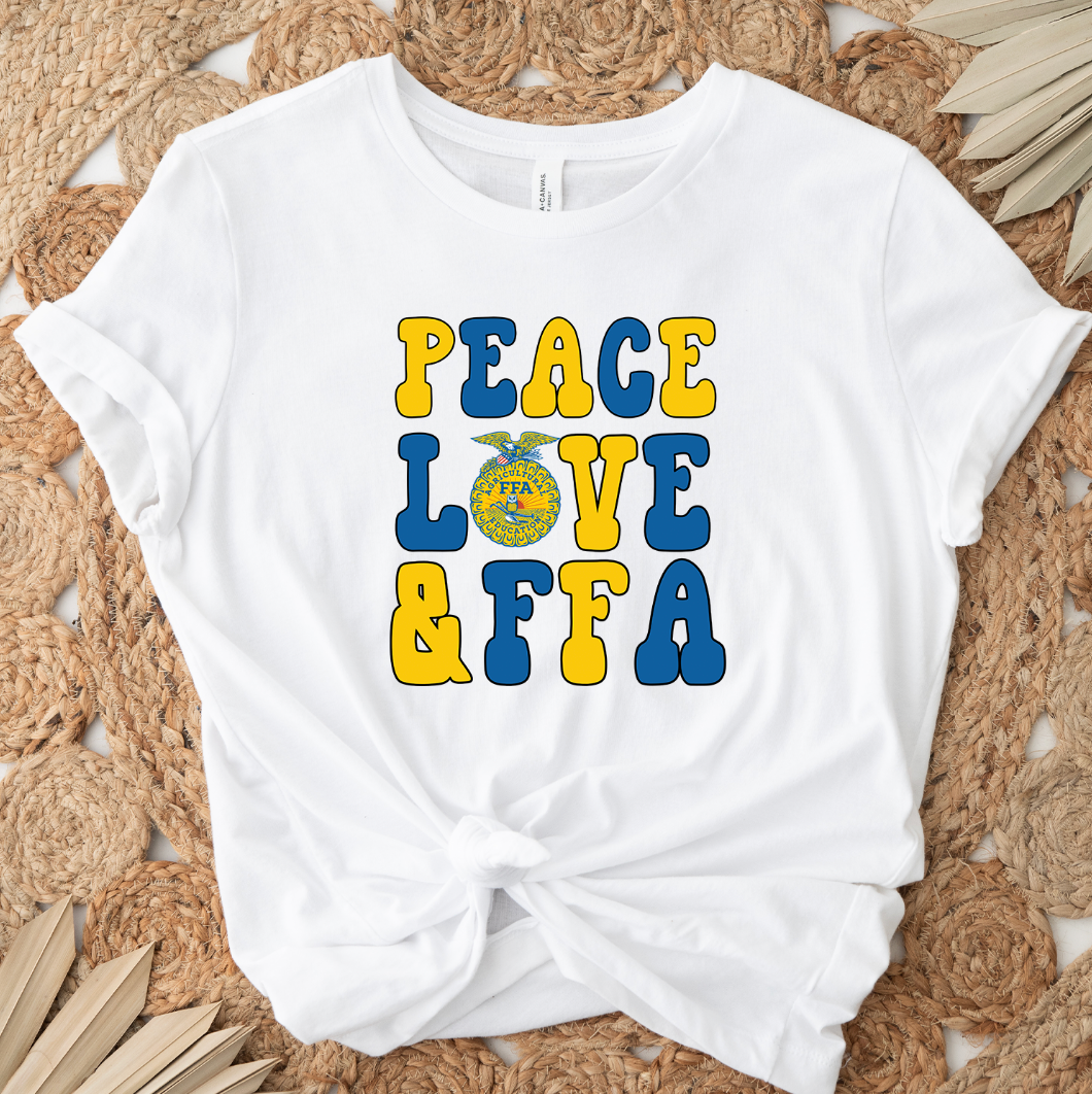 Peace Love FFA T-Shirt (XS-4XL) - Multiple Colors!
