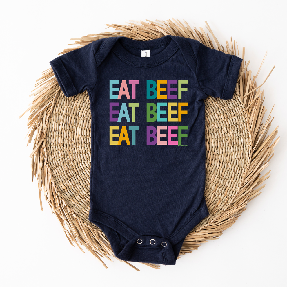 All The Colors Eat Beef One Piece/T-Shirt (Newborn - Youth XL) - Multiple Colors!