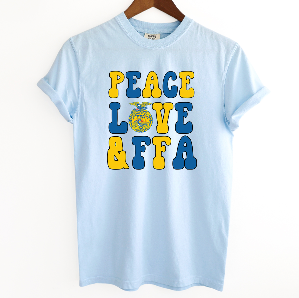 Peace Love FFA ComfortWash/ComfortColor T-Shirt (S-4XL) - Multiple Colors!