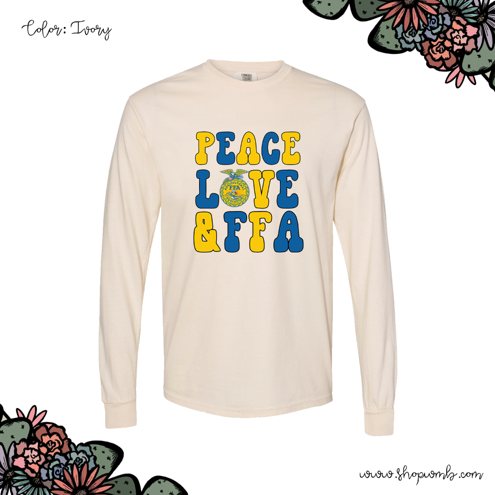 Peace Love FFA LONG SLEEVE T-Shirt (S-3XL) - Multiple Colors!