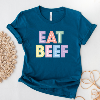 Pastel Lines Eat Beef T-Shirt (XS-4XL) - Multiple Colors!