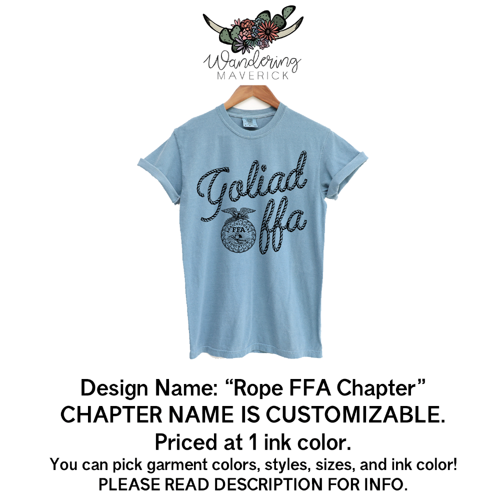 Rope Chapter - FFA Chapter Designs - BULK ORDER - READ DESCRIPTION - NOT FOR RETAIL