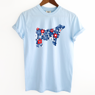 Patriotic Daisy Steer  – Comfort Colors T-Shirt