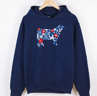 patriotic daisy steer – Hoodie