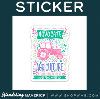 Agriculture Tractror Sketch- Vinyl Sticker
