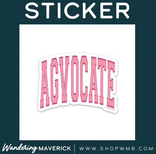 Pink Agvocate Varsity- Vinyl Sticker