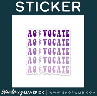 Purple Agvocate Bolt- Vinyl Sticker