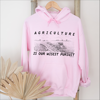 Agriculture is our Wisest Pursuit Black Ink – Hoodie