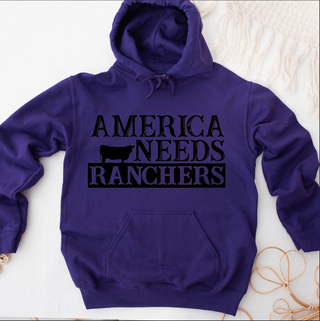 America Needs Ranchers Black Ink - Hoodie