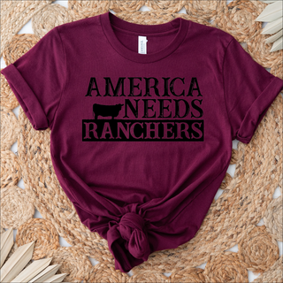 America Needs Ranchers Black Ink - Bella Canvas T-Shirt