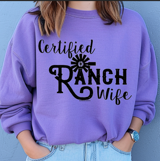 Certified Ranch Wife Black Ink – Crewneck