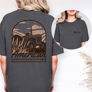 AAO Brown Tractor Field – Comfort Colors T-Shirt - Front & Back