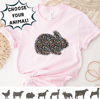 COLORFUL CHEETAH ANIMALS - CHOOSE YOUR ANIMAL - Bella Canvas T-Shirt