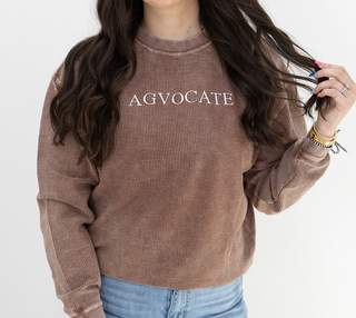 Agvocate Mocha - Corded Crewneck - SALE!