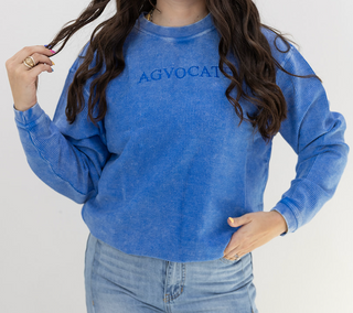 Royal Blue Agvocate - Corded Crewneck - SALE!