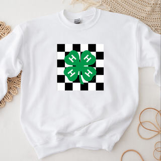4-H - CHECKER CLOVER – Crewneck