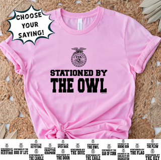 Stationed By Officer Design- PICK YOUR SAYING– Bella Canvas T-Shirt