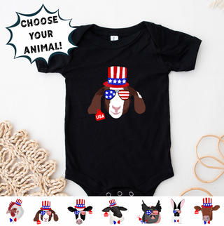 Red, White, and Blue Animals-CHOOSE YOUR ANIMAL– Infant/Toddler/Youth