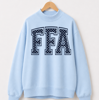 FFA Polka Dot Mock Neck - Light Blue