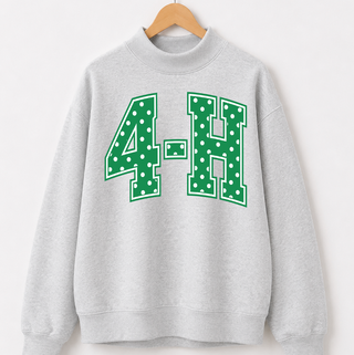 4-H Polkadot Mock Neck - Grey