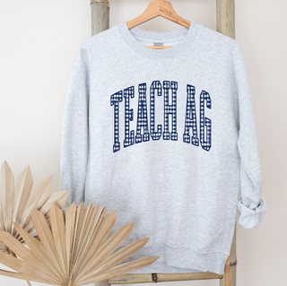 Blue Plaid Teach AG– Crewneck