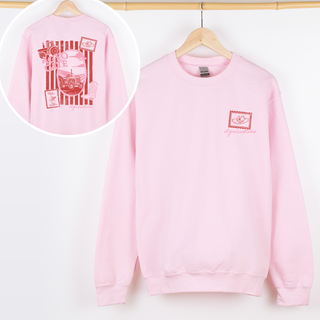 Striped Agriculture Pink and Red– Crewneck - Front & Back!