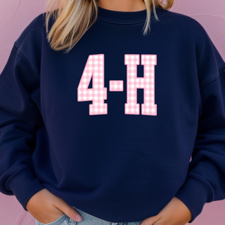 Pink Checker 4-H– Crewneck