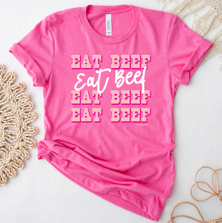 Pink Western Eat Beef Dolly - Bella Canvas T-Shirt