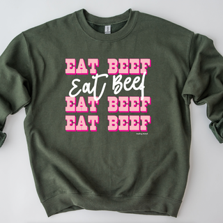 Pink Western Eat Beef Dolly – Crewneck
