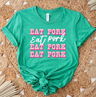 Pink Western Eat Pork Dolly - Bella Canvas T-Shirt