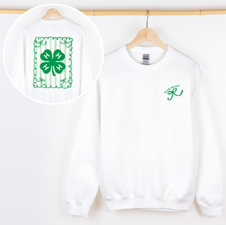 4-H Stripe/Bow– Crewneck - Front & Back!