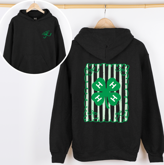 4-H Stripe/Bow– Hoodie - Front & Back!