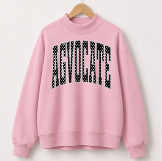 Polka Dot Agvocate - Light Pink Mock Neck