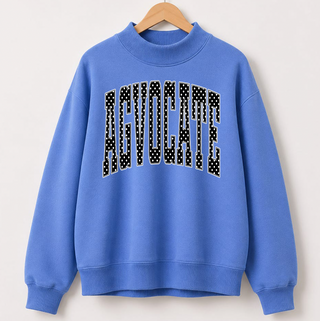 Polka Dot Agvocate - Carolina Blue Mock Neck