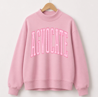 Pink Plaid Agvocate - Light Pink Mock Neck