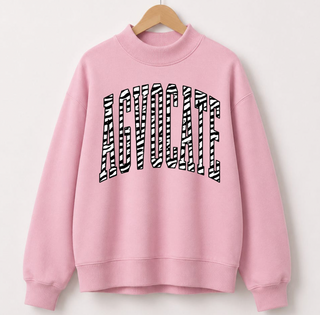 Zebra Agvocate - Light Pink Mock Neck