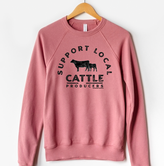 RTS - Support Local Cattle Producers - Mauve- Sale Crewneck