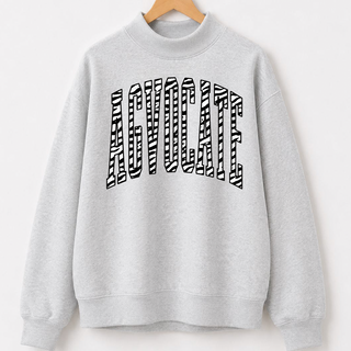 Zebra Agvocate - Heather Grey - Mock Neck