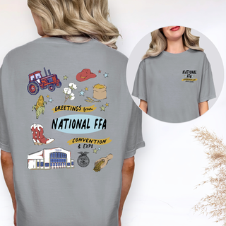 National FFA Watercolor Western– Comfort Colors T-Shirt - Front & Back