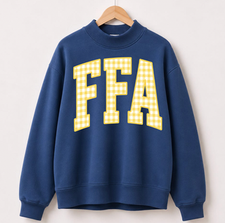 PREORDER -FFA Plaid - Navy Mock Neck - Ships 10/15