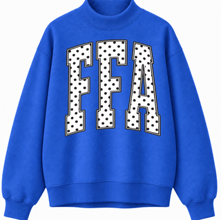 PREORDER -FFA Polka Dot Royal Mock Neck - Ships 10/15