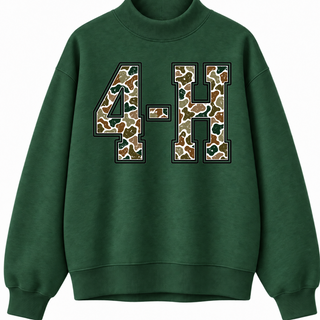 PREORDER - Camo 4-H | Hunter Green| Mock Neck - **Starts Shipping 10/31**